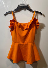 Load image into Gallery viewer, Bebe Womens Orange Sleeveless Spaghetti Strap Back-Zip Blouse Top Size XS