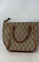 Load image into Gallery viewer, Adrienne Vittadini Womens Brown Monogram Print Top Handle Satchel Bag