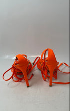 Load image into Gallery viewer, Schutz Womens Bryce Orange Leather Open Toe Stiletto Heel Strappy Sandals Size 8
