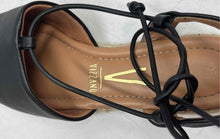 Load image into Gallery viewer, Vizzano Womens Black Leather Round Toe Lace-Up Espadrille Sandals Size 6