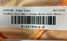 Load image into Gallery viewer, Columbia Mens Orange White Short Sleeve Stretch Collared Golf Polo Shirt Size XL