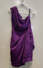 Load image into Gallery viewer, BCBGeneration Womens Purple One Shoulder Ruffle Cocktail Dress Size 6