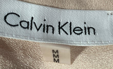 Load image into Gallery viewer, Calvin Klein Womens Beige Roll Tab Sleeve Tie Waist Pockets Blouse Top Size M