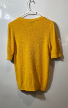 Load image into Gallery viewer, Ann Taylor Womens Yellow Knitted Short Sleeve Crew Neck Pullover Sweater Size M
