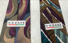 Load image into Gallery viewer, Set Of 2 Pcs Cezani Mens Multicolor Printed Silk Adjustable Pointed Tie One Size
