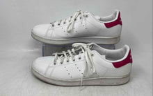 Load image into Gallery viewer, Adidas Boys Stan Smith White Pink Leather Lace-Up Low Top Sneaker Shoes Size 6