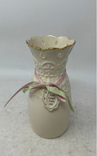 Load image into Gallery viewer, Lenox Cream Gold Trim Love Notes Porcelain Flower Bud Vase Collectible