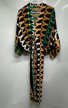 Load image into Gallery viewer, Zara Womens Multicolor Geometric Print 3/4 Sleeve Tribal Kimono Dress Size Small