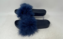 Load image into Gallery viewer, UGG Womens Royale Blue Faux Fur Open Toe Slip-On Slide Sandals Size 6