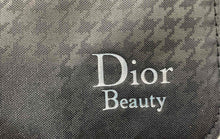 Load image into Gallery viewer, Dior Beauty Womens Black Houndstooth Zipper Travel Parfums Cosmetic Bag Damaged