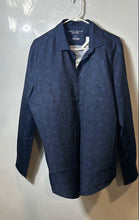 Load image into Gallery viewer, Perry Ellis Mens Blue Floral Long Sleeve Collared Button-Up Shirt Size Large