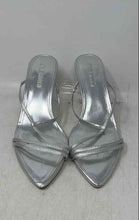Load image into Gallery viewer, Steve Madden Womens Silver Pointed Toe Kitten Strappy Sandals Size 9.5M