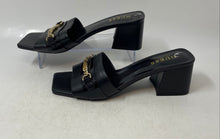 Load image into Gallery viewer, Guess Womens Black Faux Leather Open Toe Slip-On Block Mule Heels Size 8.5M
