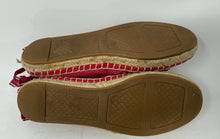 Load image into Gallery viewer, Authentic Tory Burch Womens Grosgrain Red Flat Espadrille Sandals Sz 5 M Damaged