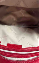Load image into Gallery viewer, Calvin Klein Womens Red Leather Inner Pocket Double Handle Shoulder Purse