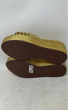 Load image into Gallery viewer, Schutz Womens Gold Leather Slip-On Open Toe Slide Sandals Size 11 B