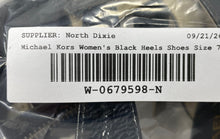Load image into Gallery viewer, Michael Kors Womens Berkley Black Leather Open Toe T-Strap Heels Size 7M