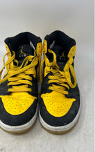 Load image into Gallery viewer, Nike Mens Air Jordan 1 Retro Black Yellow Lace-Up Sneaker Shoes Size 10