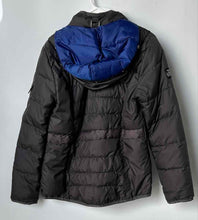 Load image into Gallery viewer, Tommy Hilfiger Womens Black Blue Long Sleeve Pockets Hooded Puffer Jacket Sz S/P