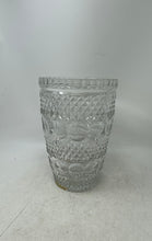 Load image into Gallery viewer, Clear Crystal Diamond Cut Glass Round Edge Tabletop Decorative Vase