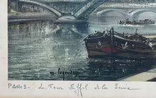 Load image into Gallery viewer, Maurice Legendre Paris La Tour Eiffel ET La Seine Framed Art Print