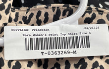 Load image into Gallery viewer, Zara Womens Multicolor Leopard Print Puff Sleeve Cropped Blouse Top Size Small