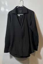 Load image into Gallery viewer, Bergamo New York Mens Black Long Sleeve Slim Fit Dress Shirt Size Medium