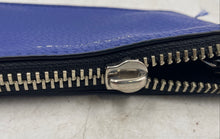Load image into Gallery viewer, Authentic Marc Jacobs Womens Gotham Blue Leather Compact Wallet Zipper Damaged