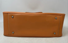 Load image into Gallery viewer, Via Spiga Womens Orange Leather Inner Pocket Double Handle Satchel Handbag