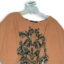 Load image into Gallery viewer, BCBGMAXAZRIA Womens Peach Black Printed Round Neck Mini Dress Size Small