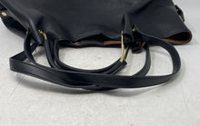 Load image into Gallery viewer, Sondra Roberts Womens Black Leather Inner Pocket Double Handle Shoulder Handbag