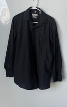 Load image into Gallery viewer, Pierre Cardin Mens Black Long Sleeve Collared Regular Fit Dress Shirt M 15-15.5