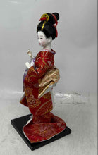 Load image into Gallery viewer, Vintage Style Chinese Floral Pattern Porcelain Doll With Red Kimono Outfit