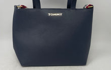 Load image into Gallery viewer, Tommy Hilfiger Womens Blue Inner Pockets Double Handle Shoulder Handbag