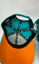 Load image into Gallery viewer, Lot Of 2 Assorted Mens Turquoise Orange NFL Miami Dolphins Baseball Caps