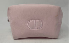 Load image into Gallery viewer, Christian Dior Beauty Womens Pink Embroidered Logo Zip Top Cosmetic Bag Stained