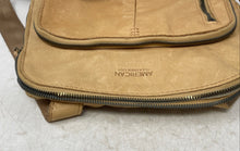 Load image into Gallery viewer, American Leather Co. Womens Light Brown Leather Adjustable Strap Zipper Backpack