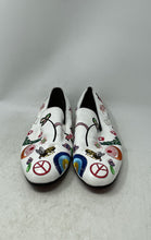 Load image into Gallery viewer, Aurelio Garcia Mens White Embroidered Leather Slip-On Loafer Shoes Size 46