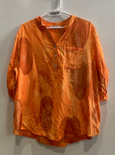 Load image into Gallery viewer, Chiccy Italian Womens Orange Geometric Long Sleeve Blouse Top Made In Italy