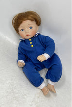 Load image into Gallery viewer, Bradley's #11846 Blue Outfit Brown Hair Collectible Porcelain Doll In Box