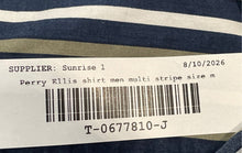 Load image into Gallery viewer, Perry Ellis Mens Multicolor Striped Short Sleeve Button-Up Shirt Size Medium