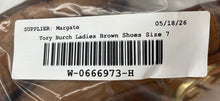 Load image into Gallery viewer, Authentic Tory Burch Womens Amanda Brown Wedge Pump Heels Size 7.5M Damaged