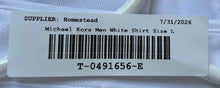 Load image into Gallery viewer, Michael Kors Mens White Long Sleeve Stretch Slim Fit Dress Shirt Size L