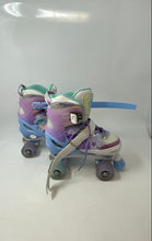 Load image into Gallery viewer, Nemone Girls White Purple Adjustable Strap Lace-Up Roller Skates Size 32-35