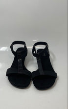 Load image into Gallery viewer, Alfani Womens Black Open Toe Wedge T-Strap Sandals Size 7.5M