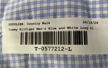 Load image into Gallery viewer, Tommy Hilfiger Mens Blue White Cotton Long Sleeve Dress Shirt Size 15 1/2
