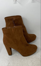 Load image into Gallery viewer, Mossimo Supply Co. Womens Brown Side Zip Block Heel Ankle Booties Size 11