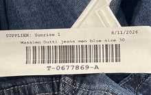 Load image into Gallery viewer, Massimo Dutti Mens Blue Denim Dark Wash Stretch Skinny Leg Jeans Size 30