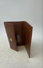Load image into Gallery viewer, Millenio Womens Brown Leather Credit Card Slots Trifold Wallet