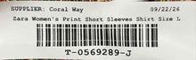 Load image into Gallery viewer, Zara Mens Multicolor Printed Short Sleeve Button-Up Shirt Size Large